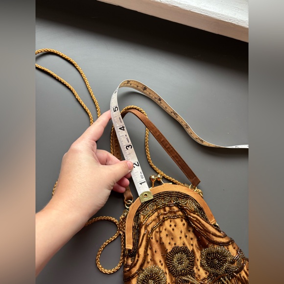 Like new Kate Landry Beaded Vintage Purse with Fringe - Picture 8 of 9